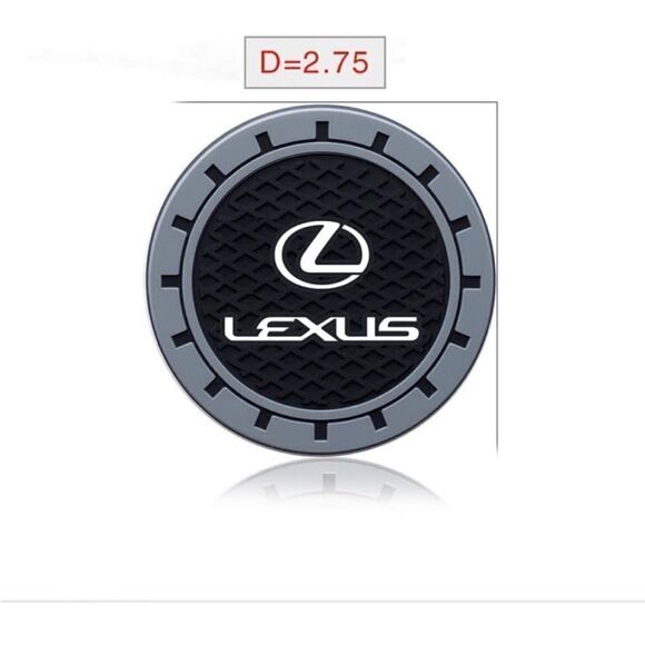 Lexus car cup Coasters in black and gray with logo Set of 2 NWT - Picture 3 of 5